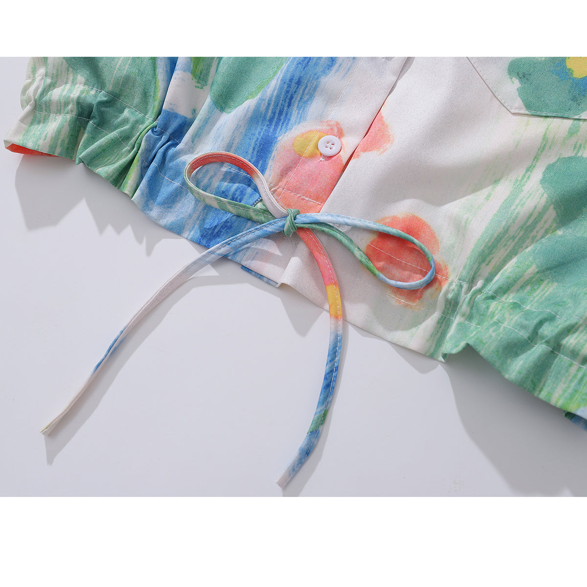 油絵の花絵画ショートシャツ