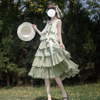 新緑の森のお嬢様のティアードワンピース