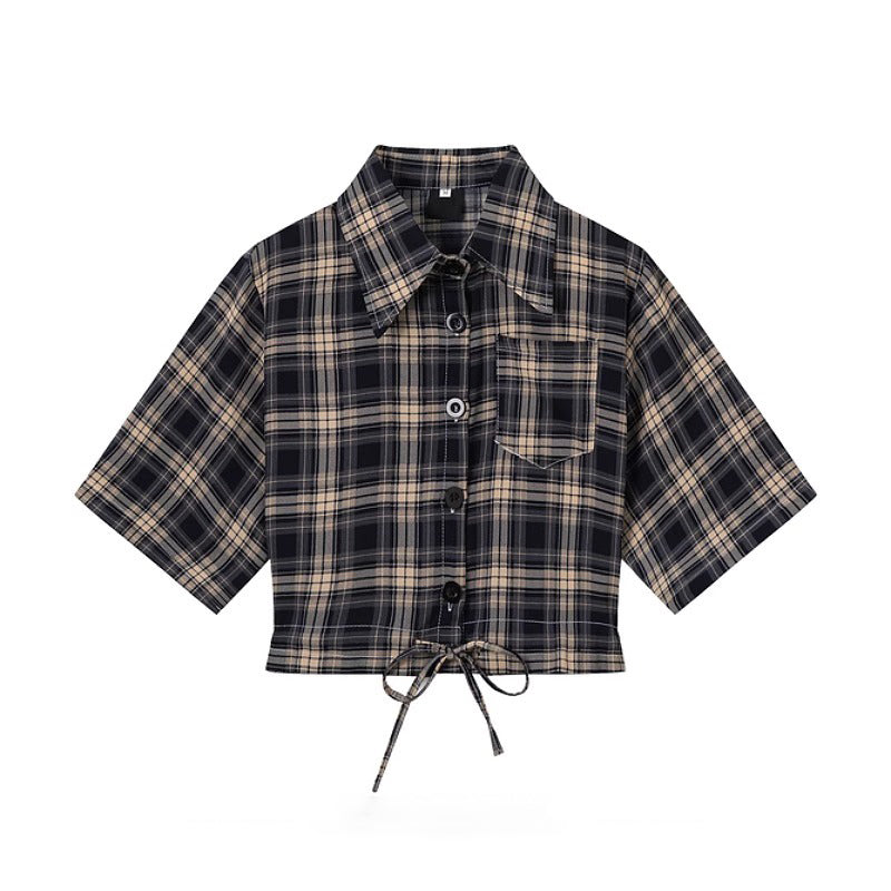 英吉利格子柄ショートシャツ
