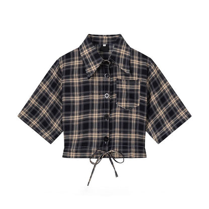 英吉利格子柄ショートシャツ