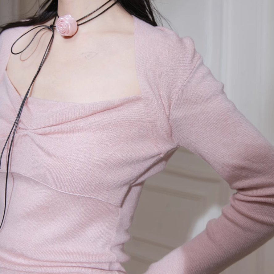 Soft Light Pink Silk Blended Bottoming Shirt