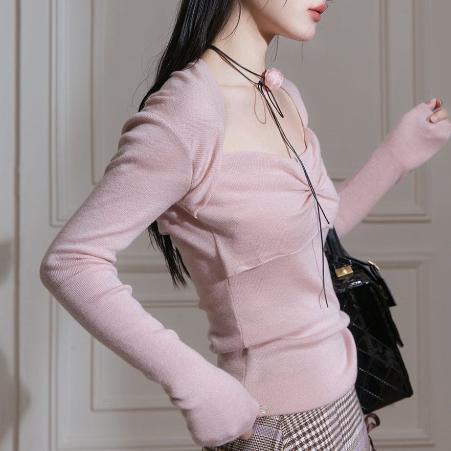 Soft Light Pink Silk Blended Bottoming Shirt