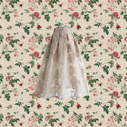 薄明かりの花柄ヘップバーンスカート