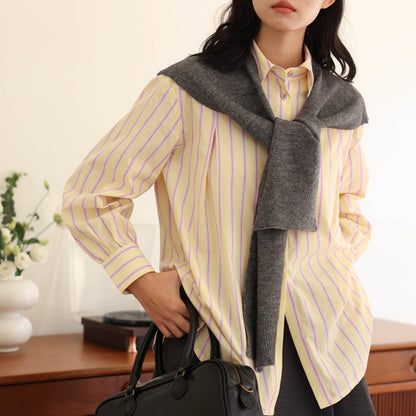 literary casual striped blouse