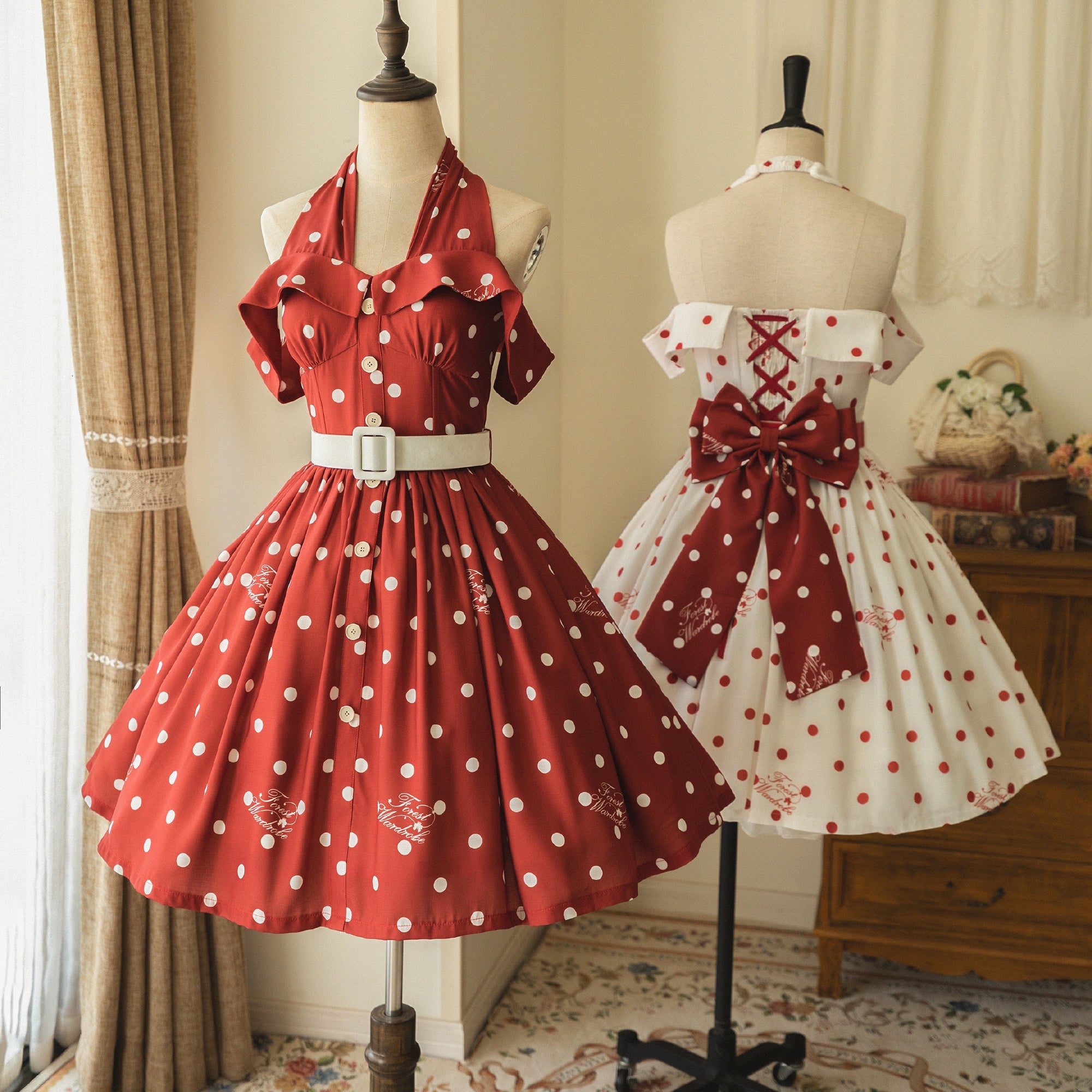 Retro style polka 2025 dot dress