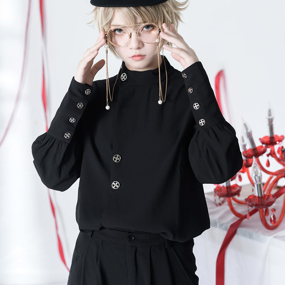 魔法陣の刺繍ブラックパンツ