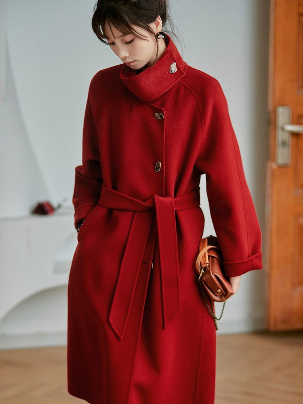 Crimson Lady Long Wool Coat – remulia