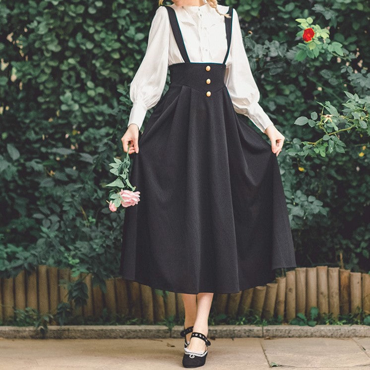 黒の貴婦人ストラップスカート