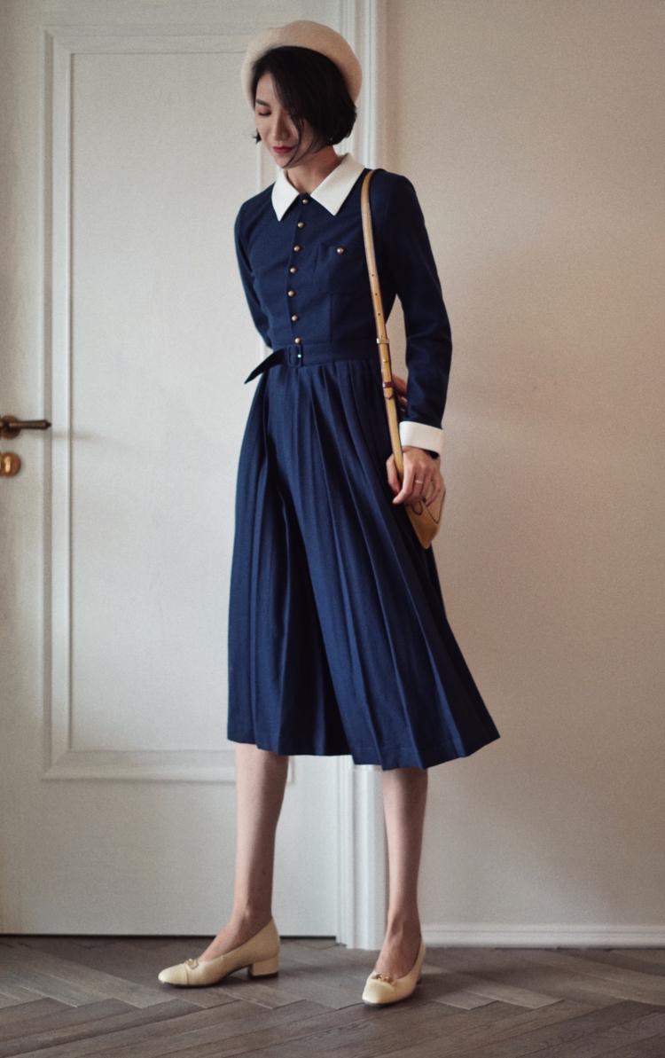 Classic navy 2024 blue dress