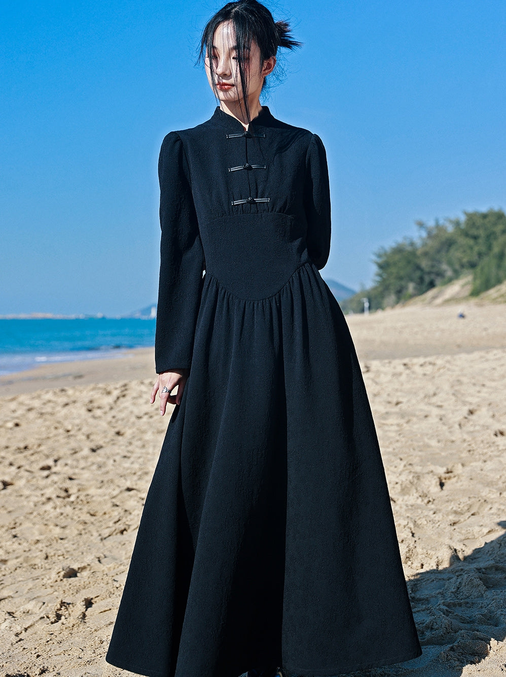 cheongsam long black dress Chinese Qipao dress, modern Qipao dress, Modern Cheongsam dress Beth&Brian Qipao
