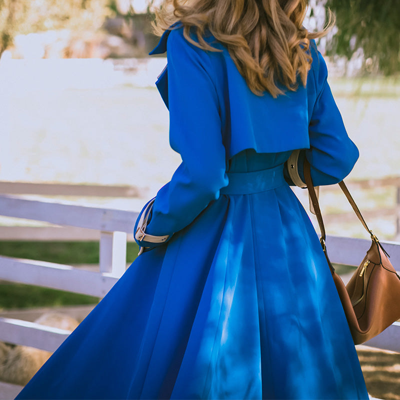 Queen's Blue Classical Trench Coat – remulia