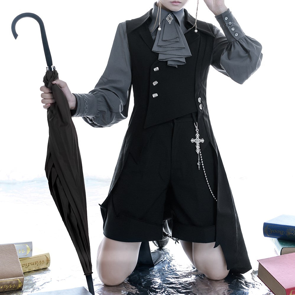 公爵騎士のブラックロングベスト