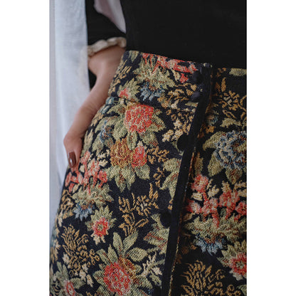 花群集の綵絵ジャガードスカート