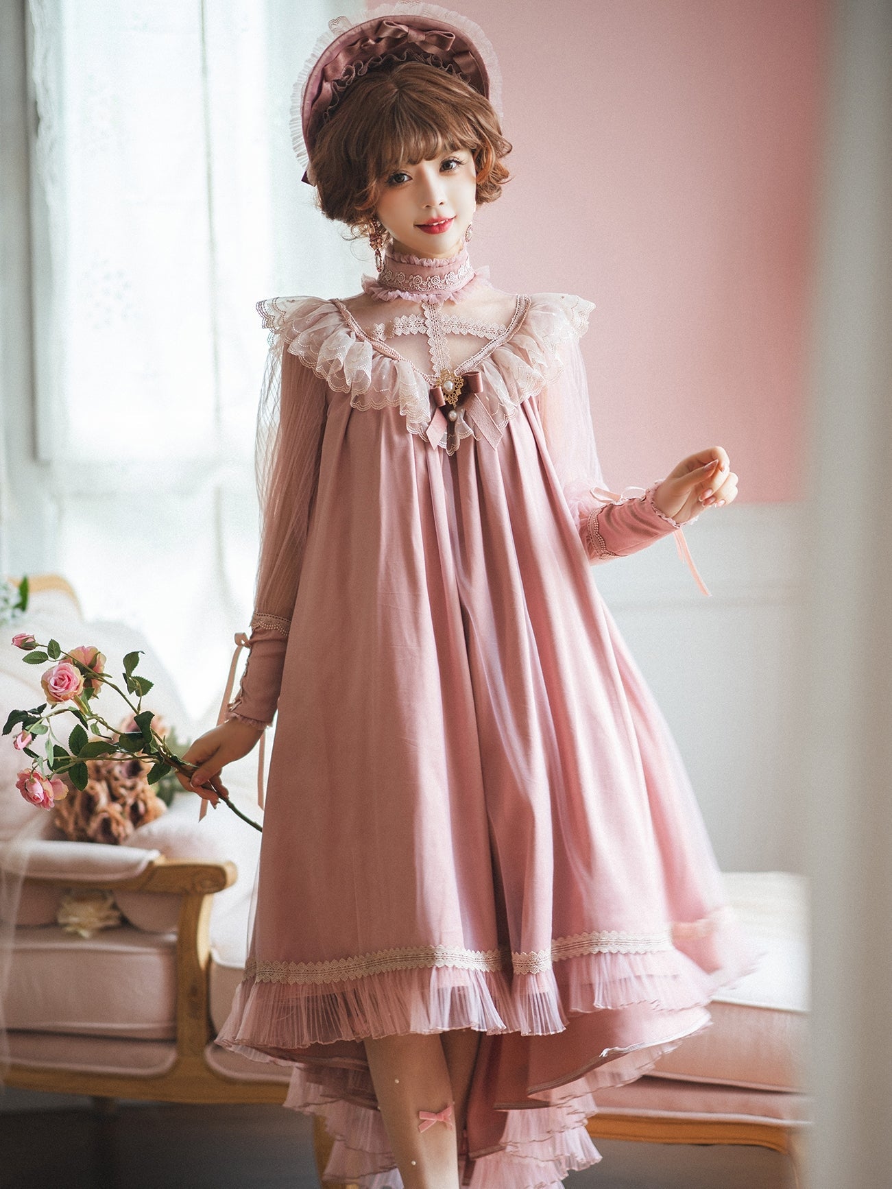 pale pink princess embroidery elegant dress – remulia