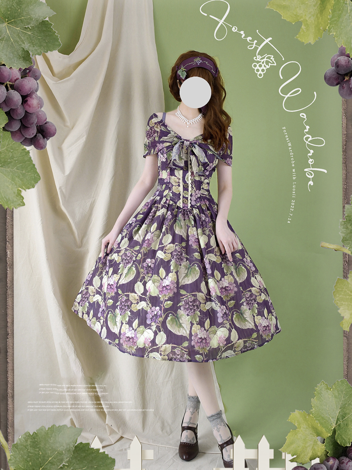 Purple Grape Classical Strap Dress