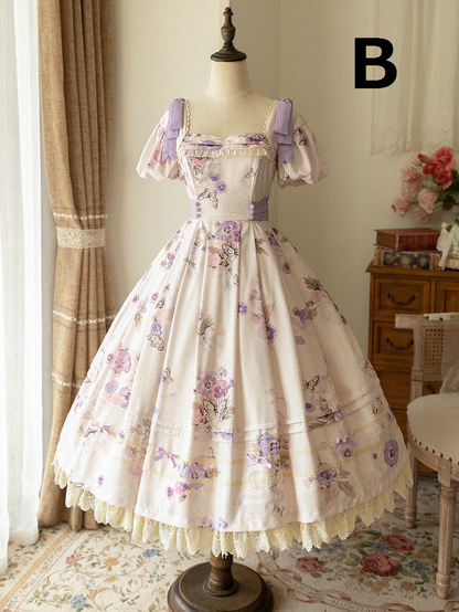 Wisteria purple flower dress / jumper skirt