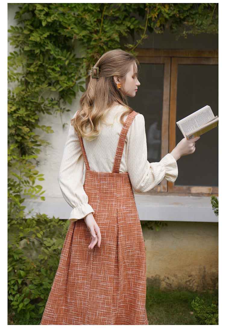 Orange blooming knit top and suspender skirt – remulia