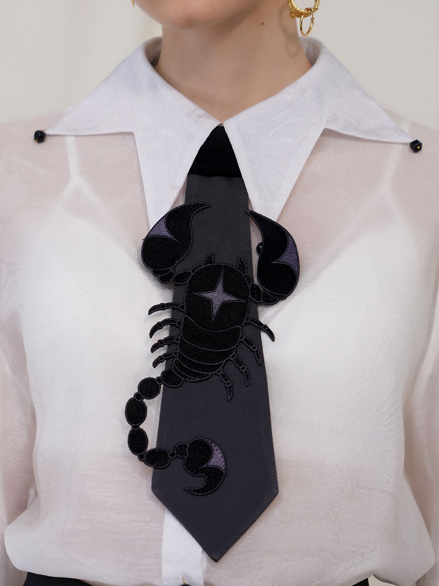 さそり座の刺繍ネクタイ