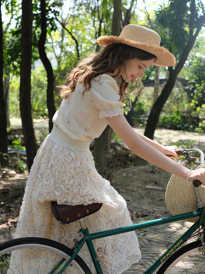 西洋王妃の花柄シフォンスカート