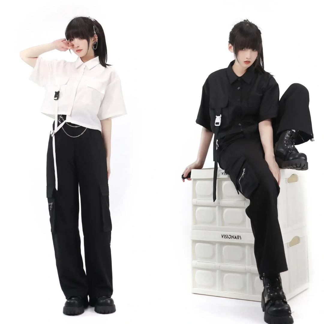 Black and White Work Shirt and Casual Work Pants