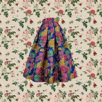 芍薬の花の油彩画ヘップバーンスカート