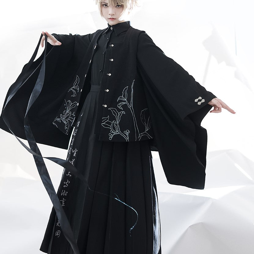 漆黒の振袖ブラウス