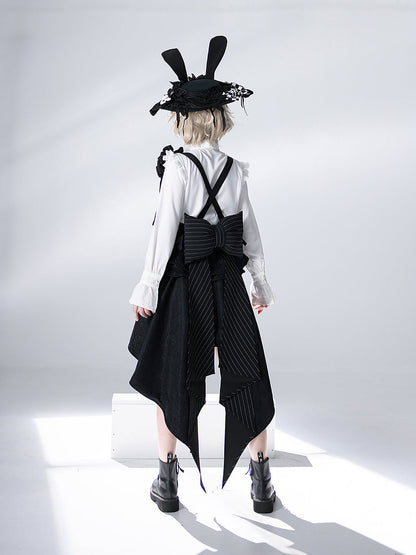 公爵騎士のジャガードコルセットと刺繍ブラウスとストライプハーフパンツとストライプバックリボンとリボンブローチと帽子[2023年7月中旬発送予定]