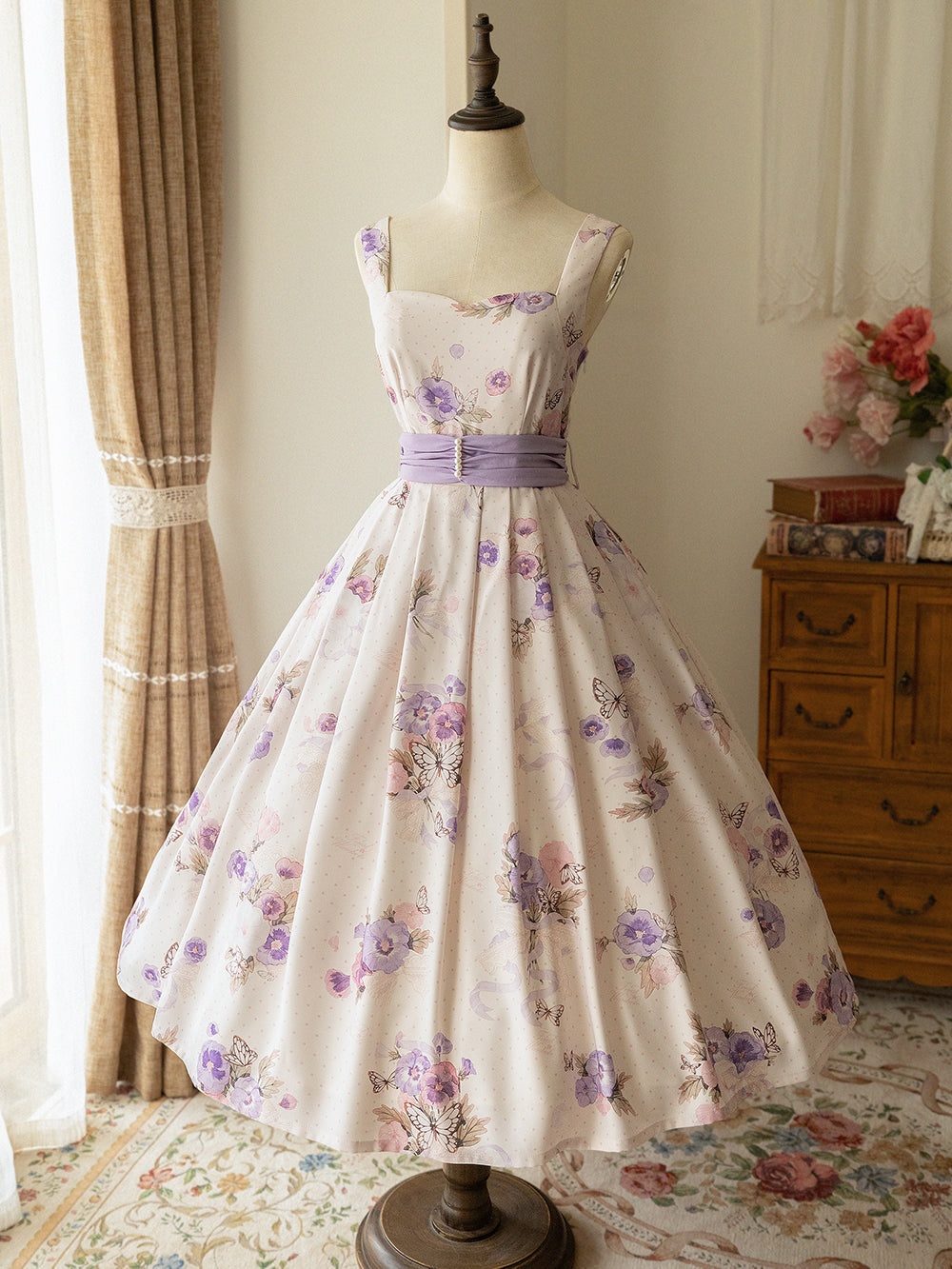 Wisteria purple flower dress jumper skirt – remulia