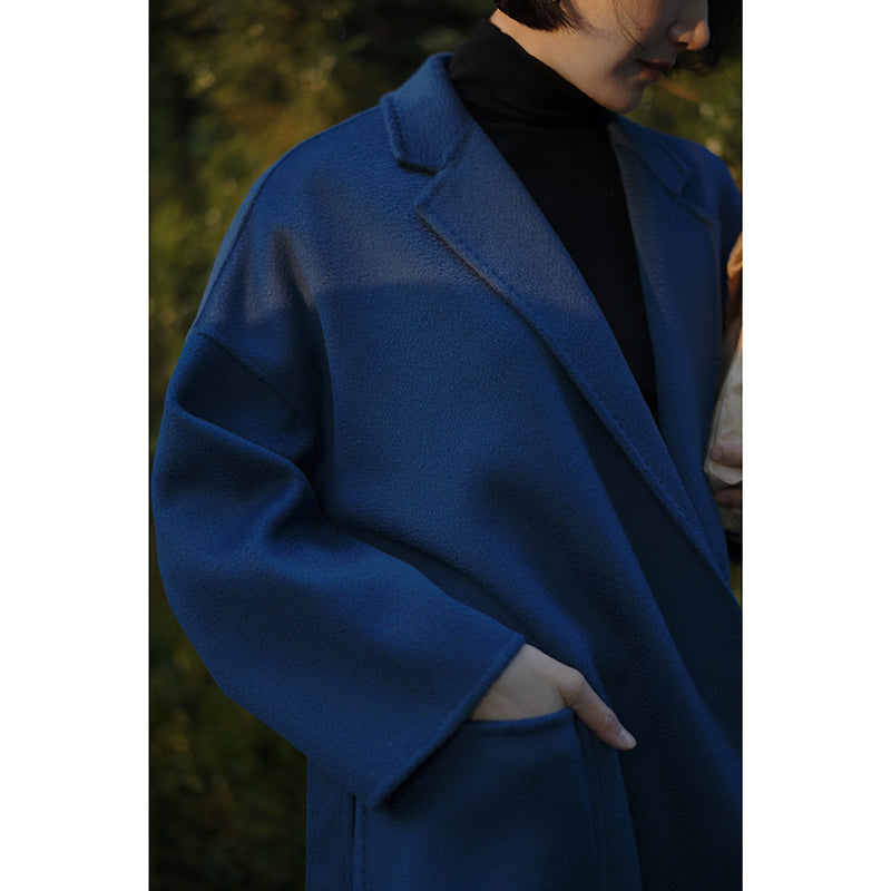 紺青の貴婦人クラシカルミドルウールコート