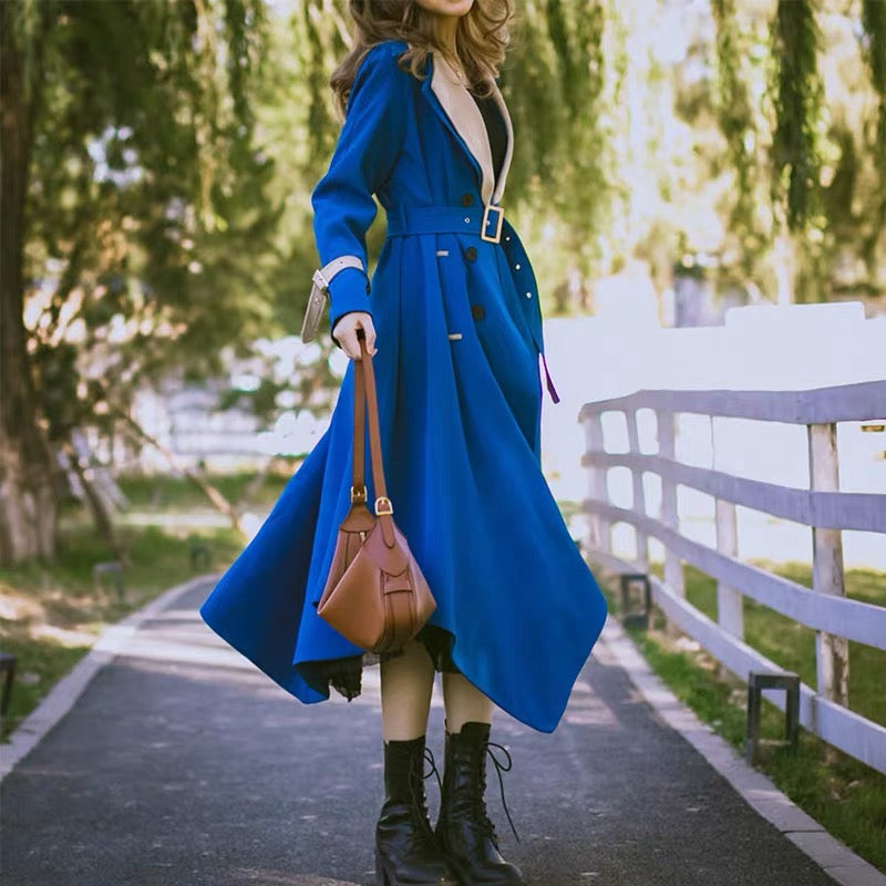 Queen's Blue Classical Trench Coat – remulia