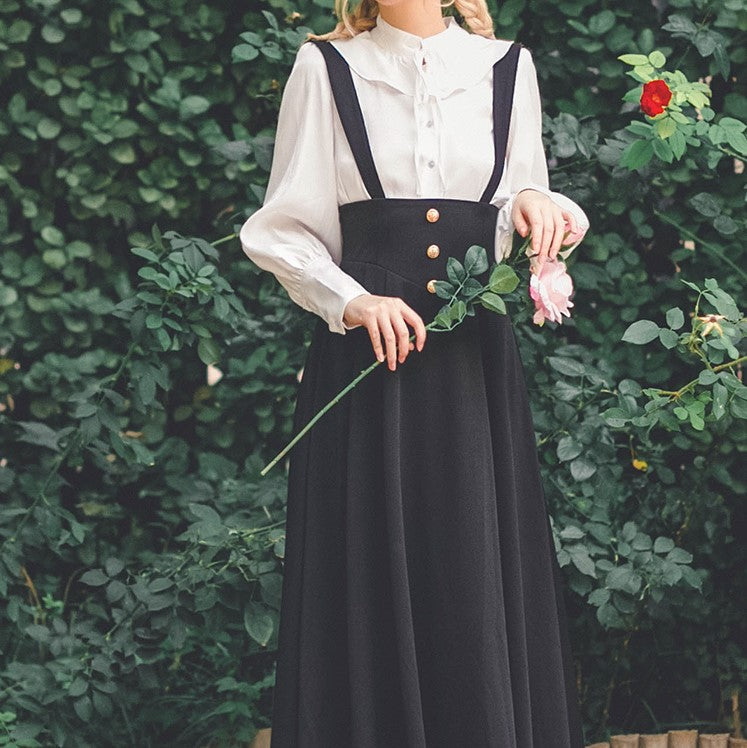 黒の貴婦人ストラップスカート