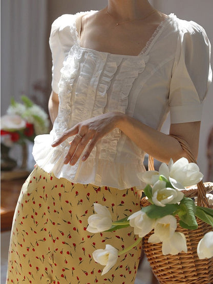 伯爵夫人の花柄ヴィンテージスカート