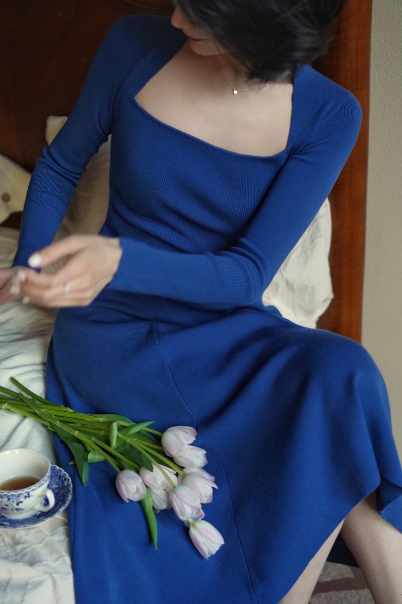 Choker slim knit dress for ladies remulia Choker slim knit dress for ladies remulia