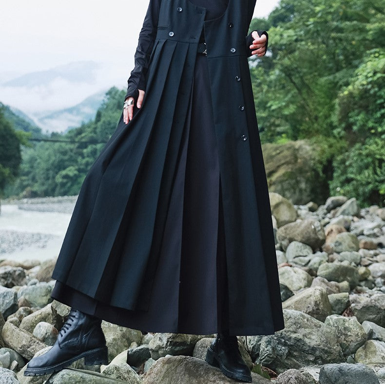 black lady drape pleated skirt – remulia