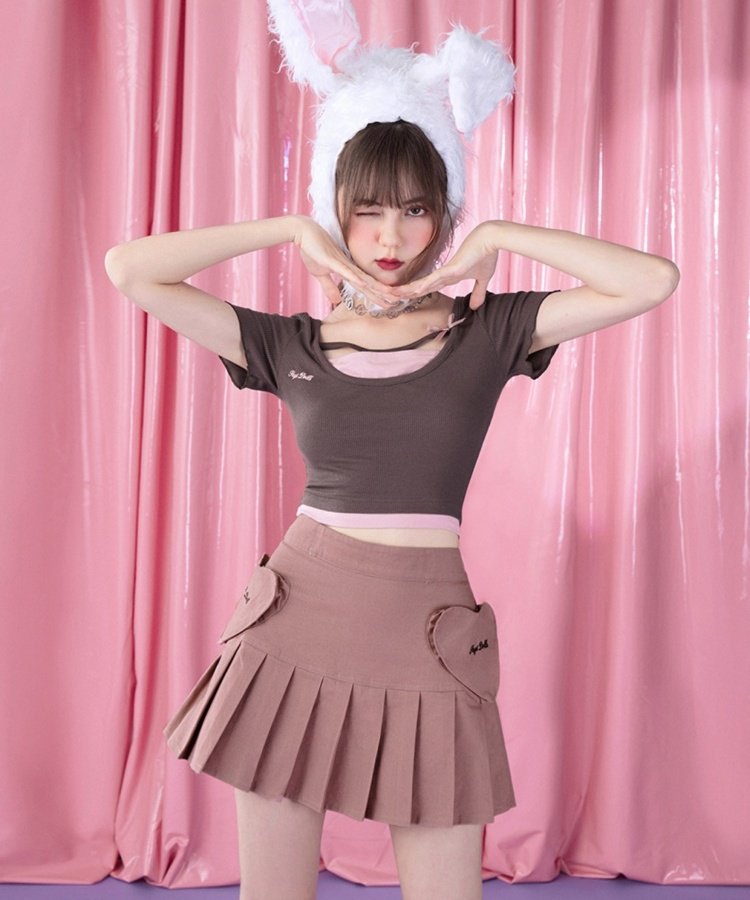 Lovely Girl Heart Pocket Miniskirt – remulia