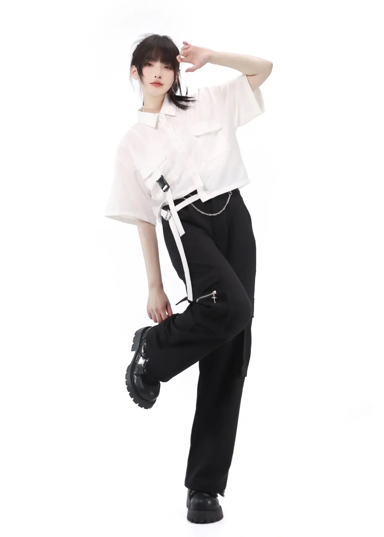 Black and White Work Shirt and Casual Work Pants