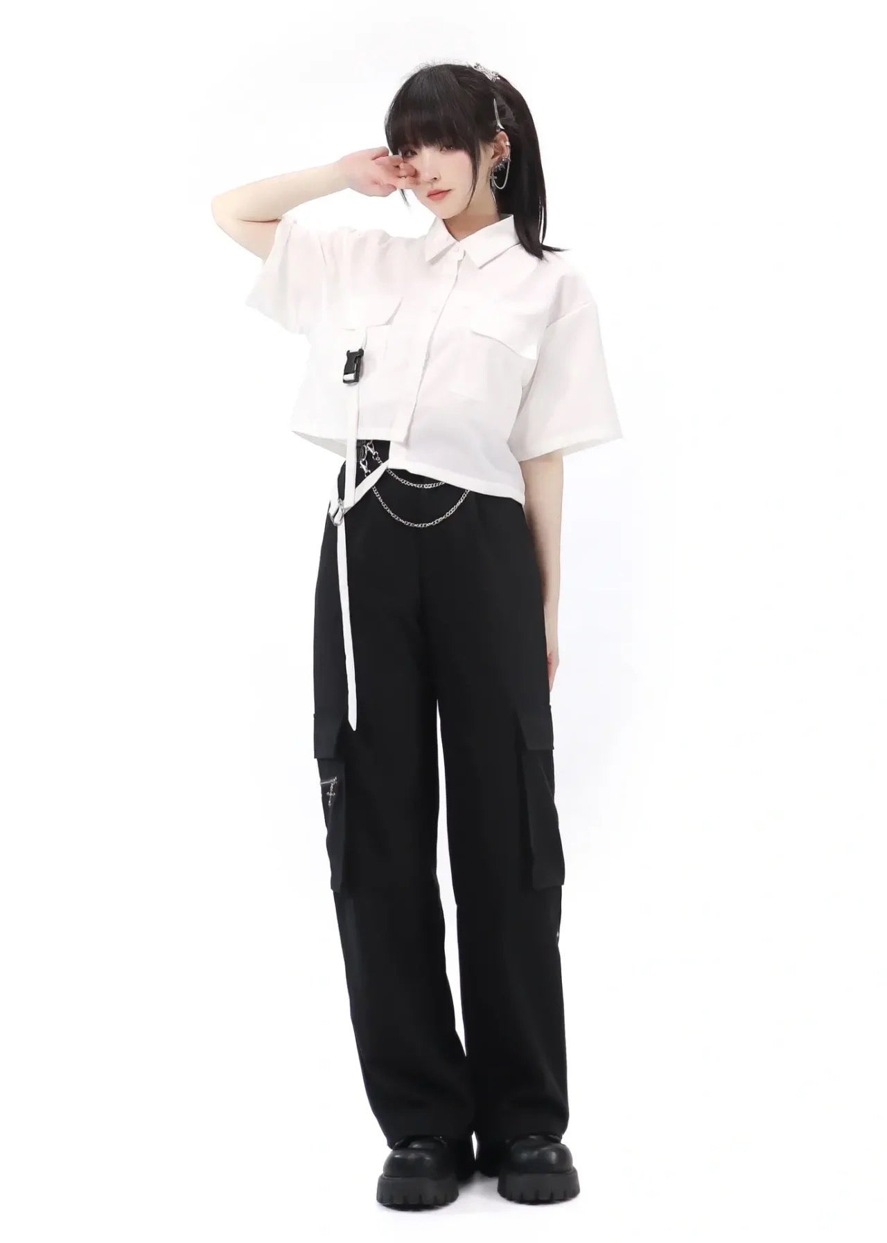 Black and White Work Shirt and Casual Work Pants