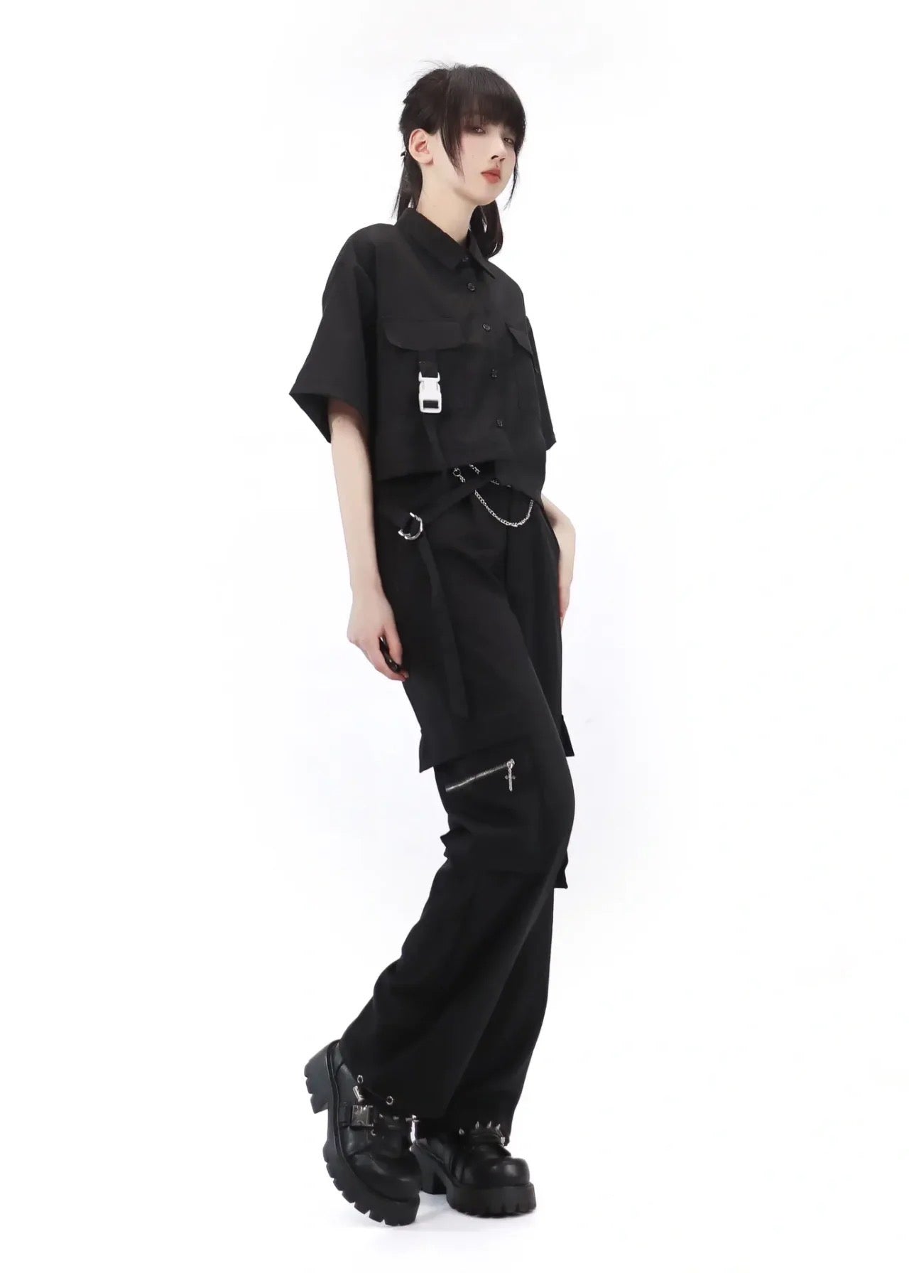 Black and White Work Shirt and Casual Work Pants