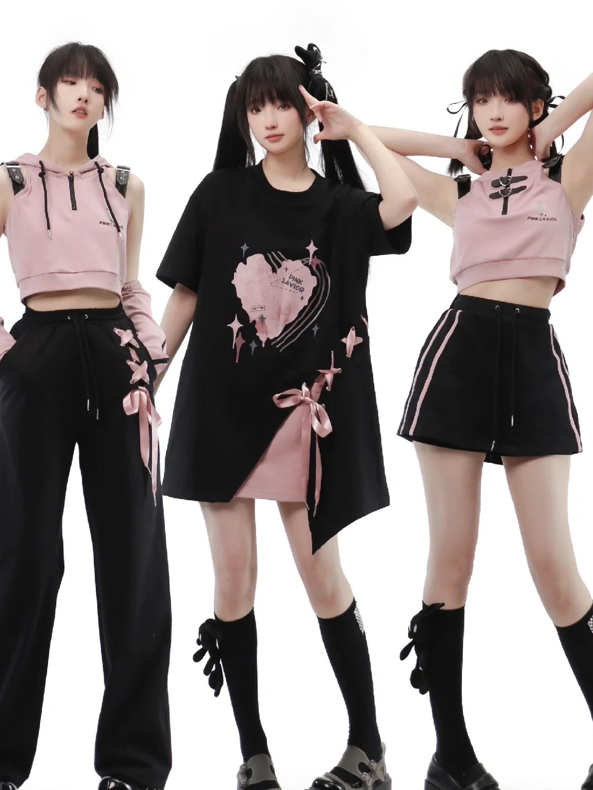 Maiden in love T-shirt, Long pants, Short top and Short Culotte
