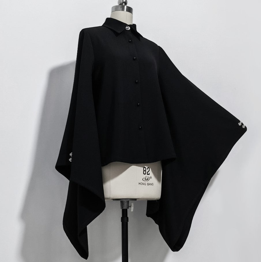 漆黒の振袖ブラウス
