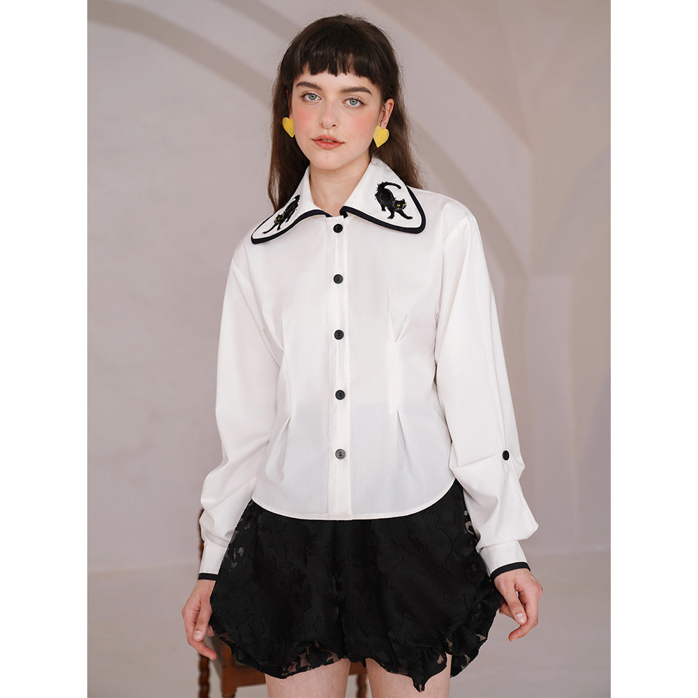 Cat collar clearance blouse