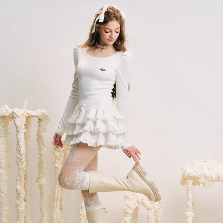 After Ballet Class Go Snow Puff Cake Skirt