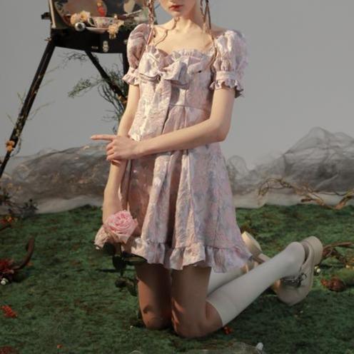 Alice Dress Bowknot Puff Sleeve Princess Lolita Skirt