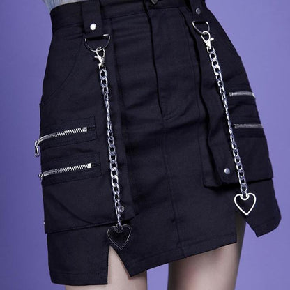 dark street performance chain A-line skirt