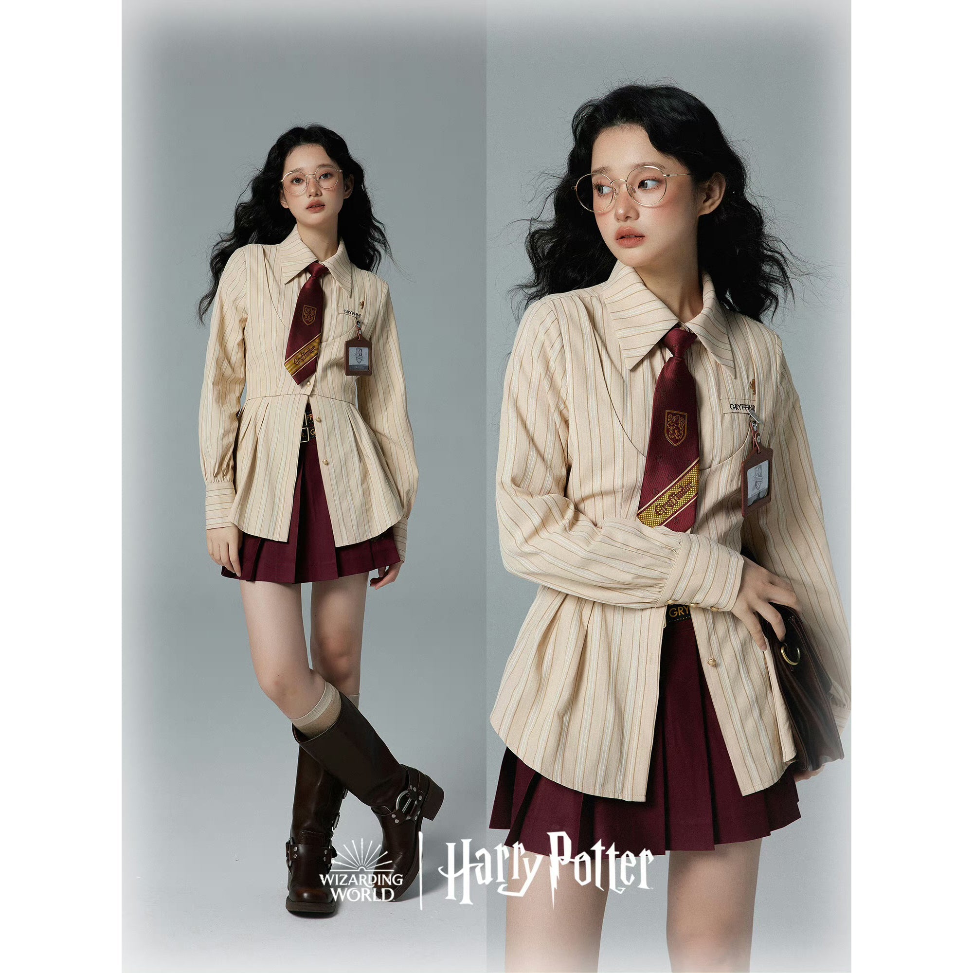 wizard school embroidered striped blouse（予約商品：30日以内に発送