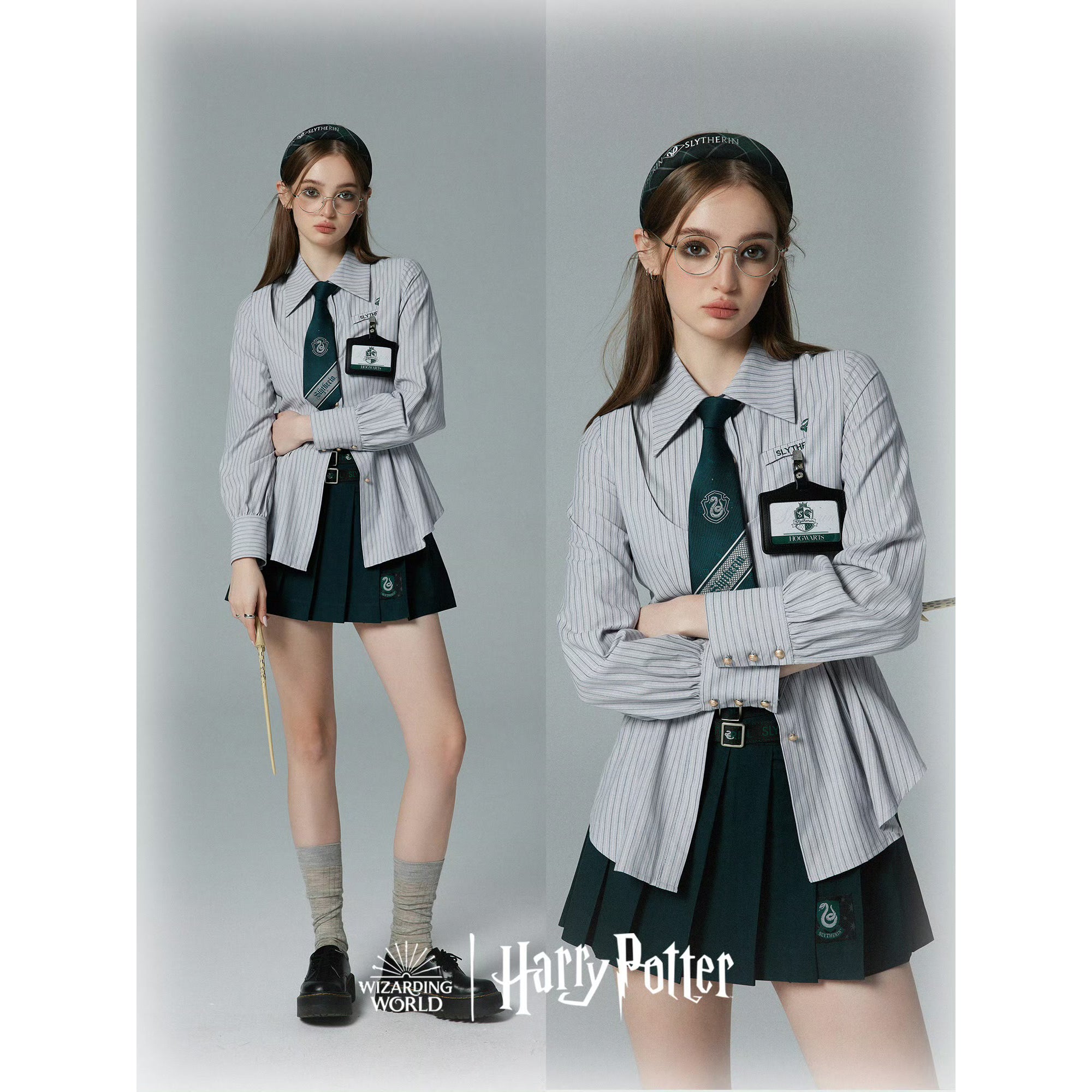 wizard school embroidered striped blouse（予約商品：30日以内に発送