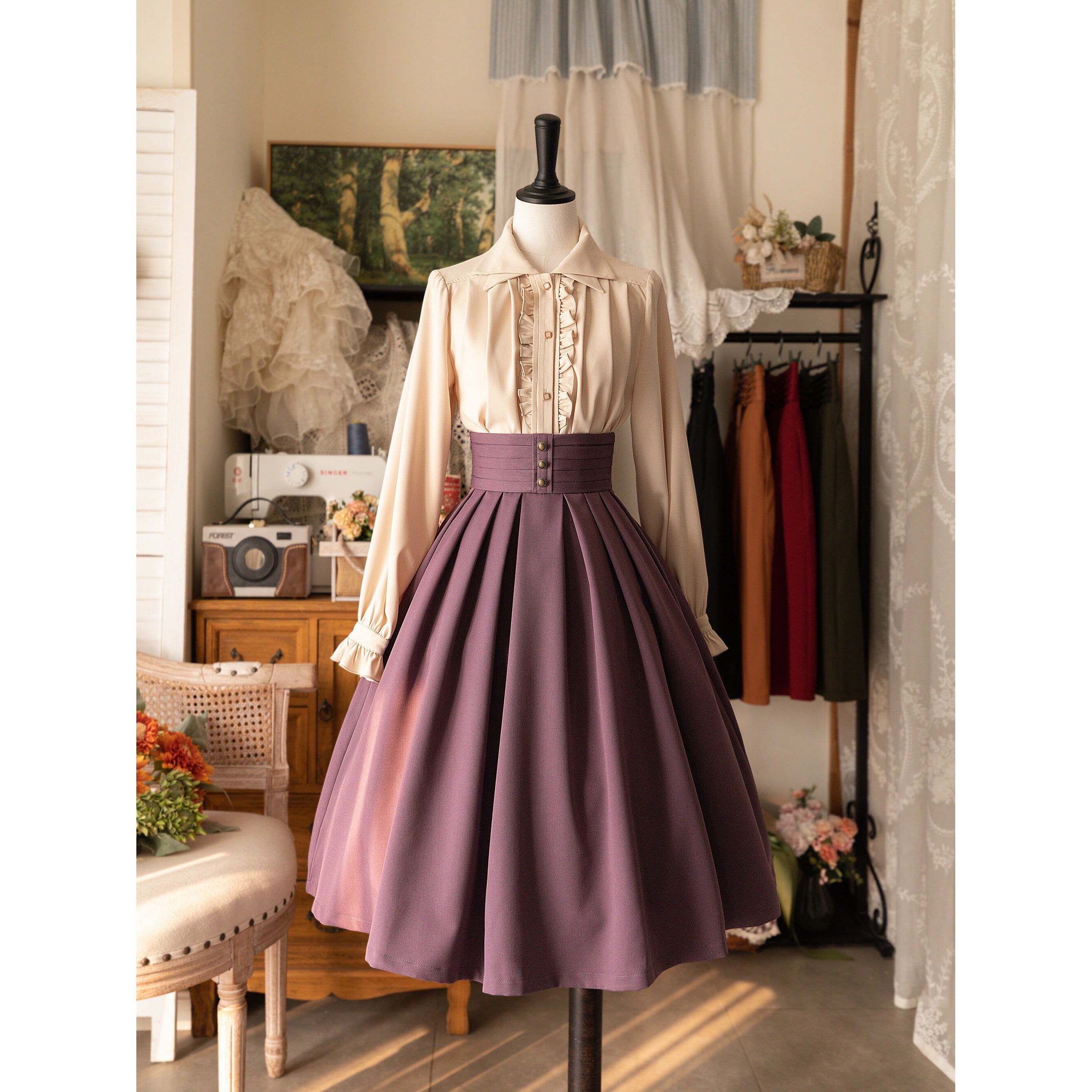 British lady corset skirt