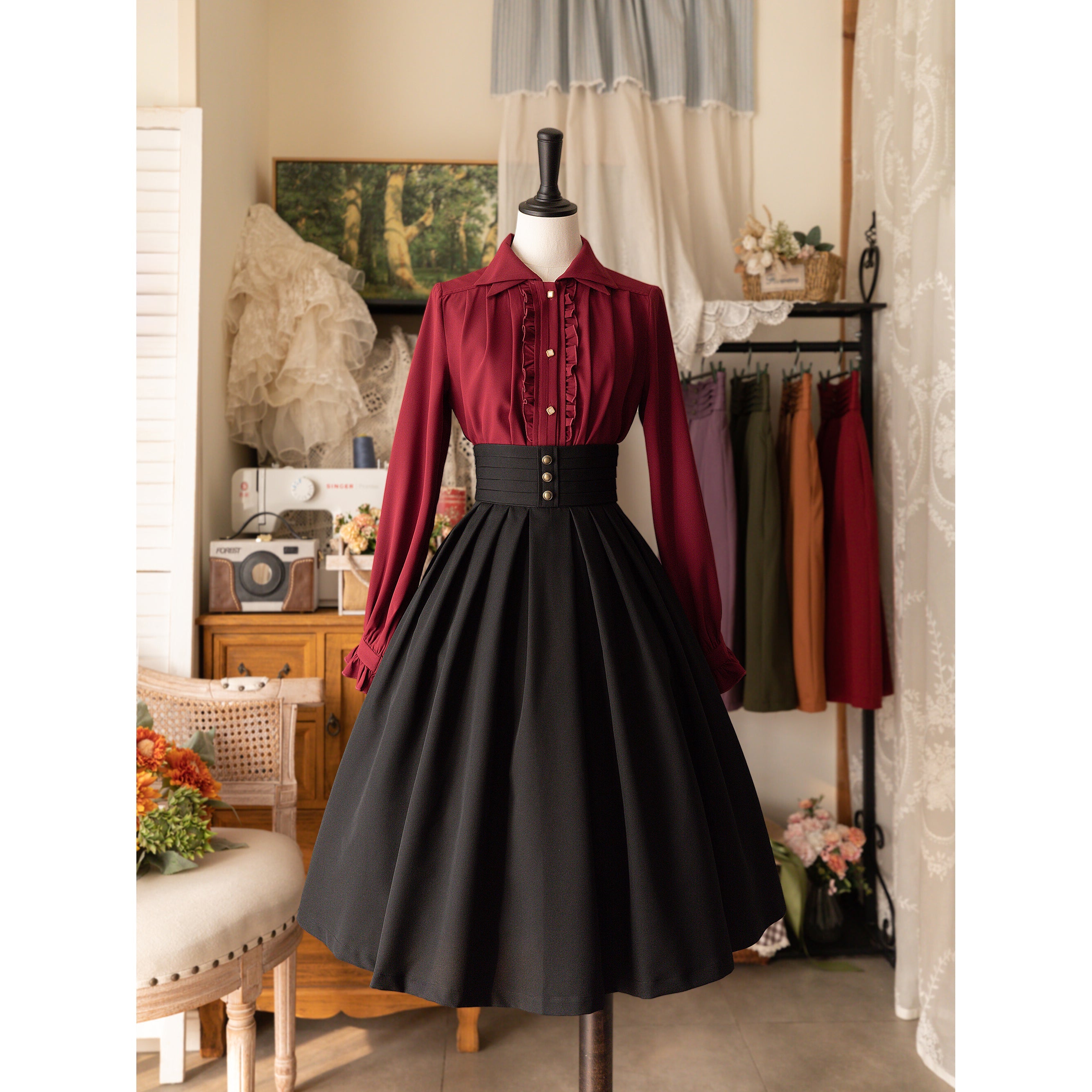 British lady corset skirt