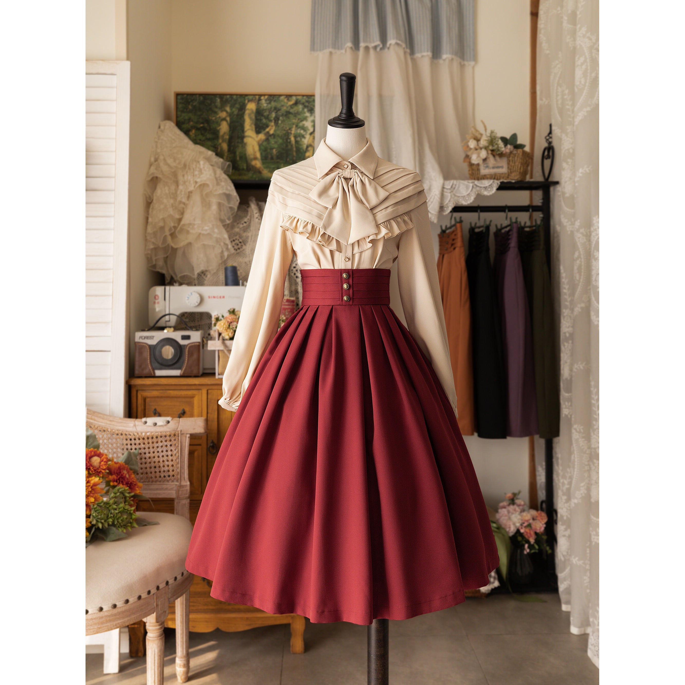 British lady corset skirt