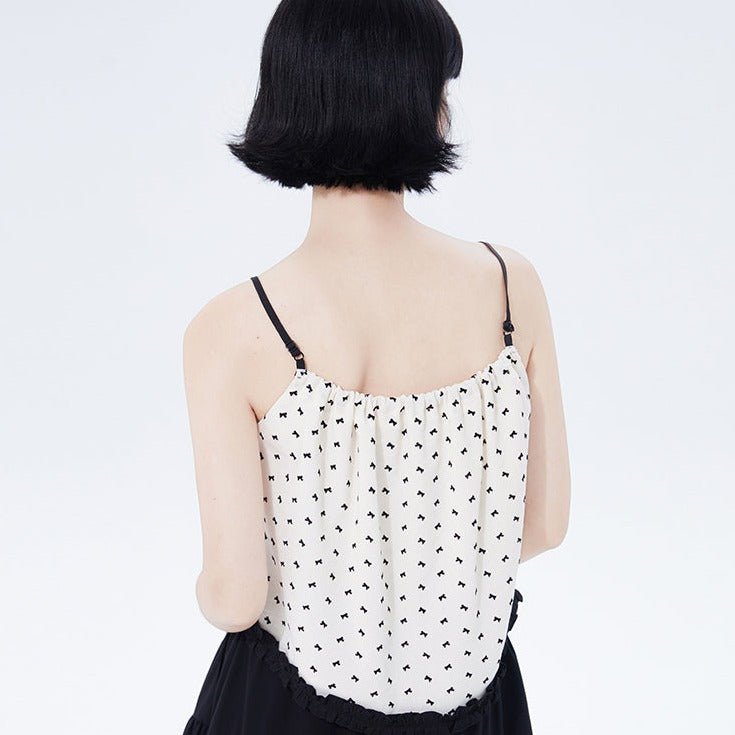 Floral Camisole Versatile Adjustable Shoulder Strap Top